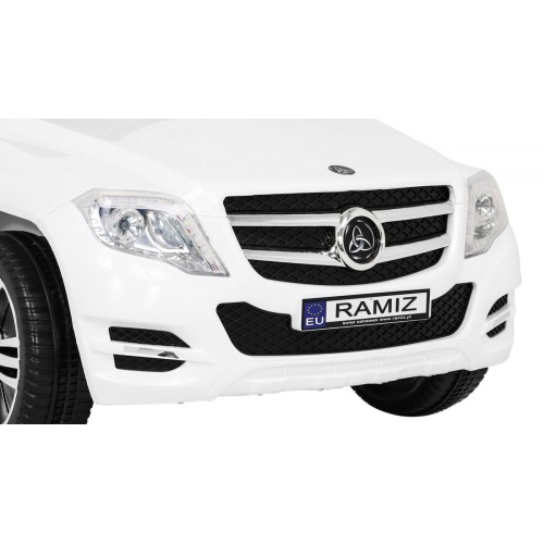 Autíčko City Rider pre deti Biele + Ovládač + Nastaviteľný volant + Pomalý štart + MP3 USB + LED