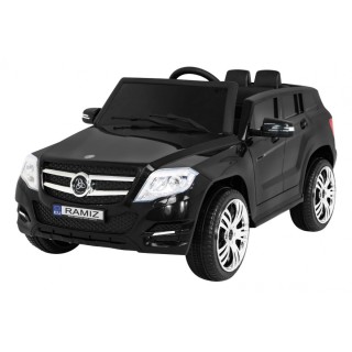 Autíčko City Rider pre deti Čierne + Ovládač + Nastaviteľný volant + Pomalý štart + MP3 USB + LED