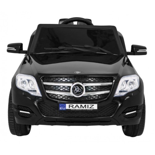 Autíčko City Rider pre deti Čierne + Ovládač + Nastaviteľný volant + Pomalý štart + MP3 USB + LED