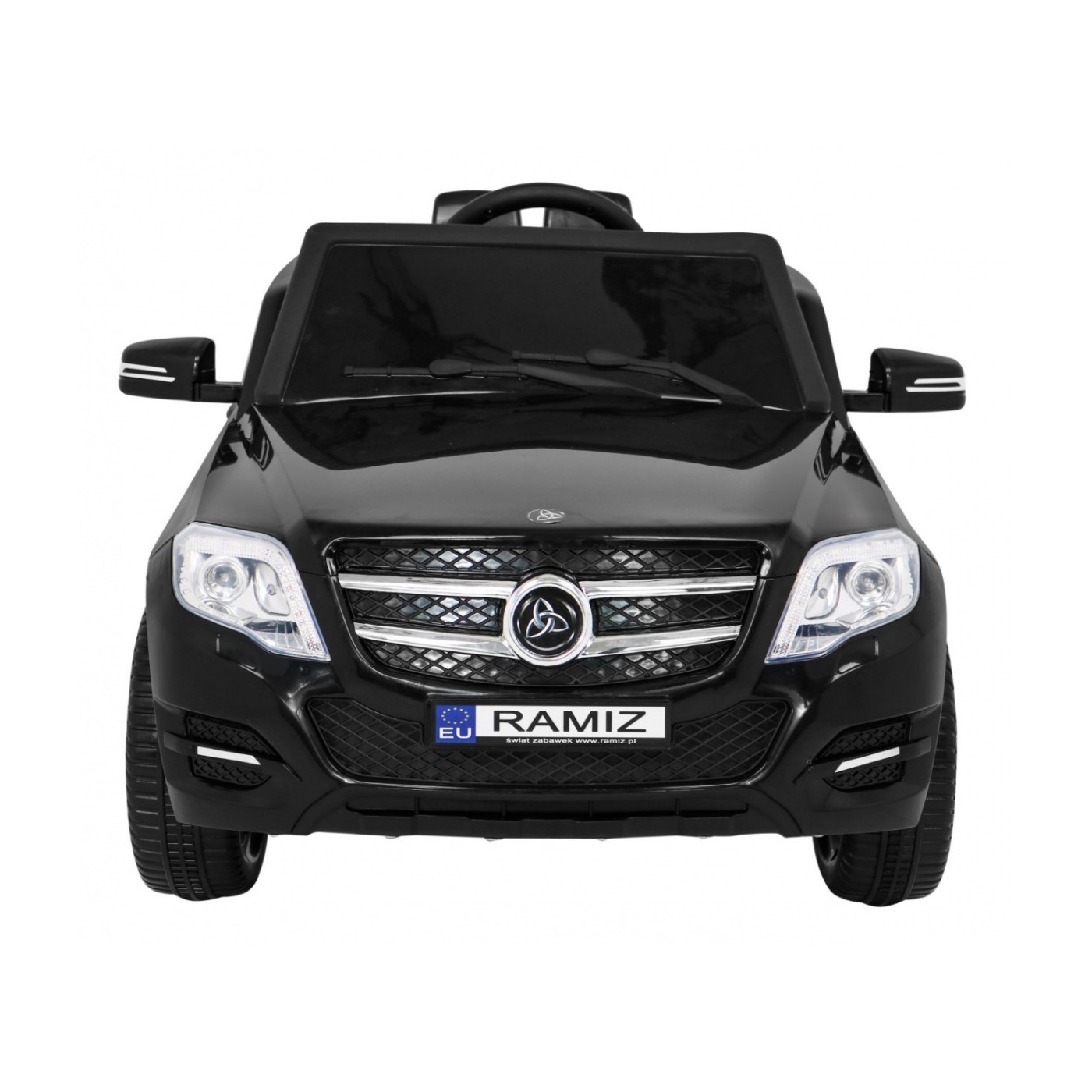 Autíčko City Rider pre deti Čierne + Ovládač + Nastaviteľný volant + Pomalý štart + MP3 USB + LED