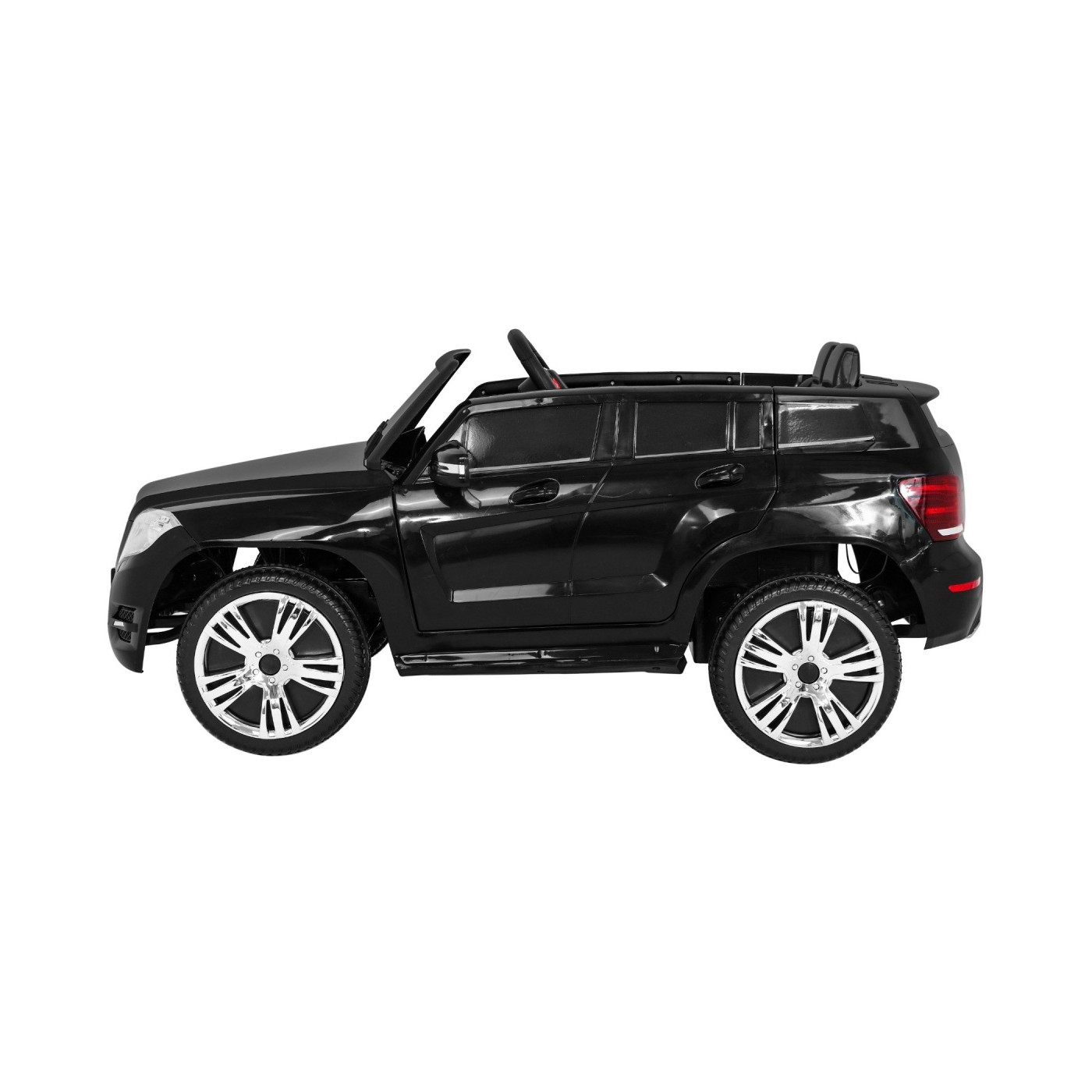 Autíčko City Rider pre deti Čierne + Ovládač + Nastaviteľný volant + Pomalý štart + MP3 USB + LED