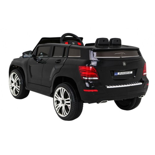 Autíčko City Rider pre deti Čierne + Ovládač + Nastaviteľný volant + Pomalý štart + MP3 USB + LED