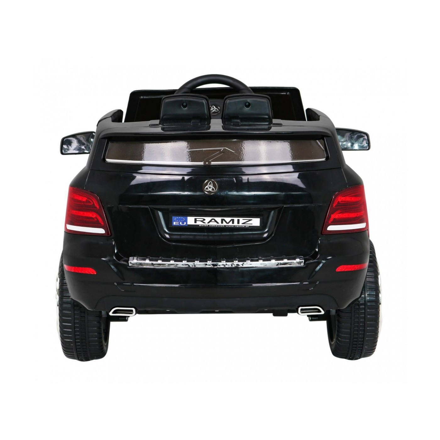Autíčko City Rider pre deti Čierne + Ovládač + Nastaviteľný volant + Pomalý štart + MP3 USB + LED