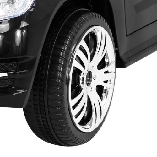 Autíčko City Rider pre deti Čierne + Ovládač + Nastaviteľný volant + Pomalý štart + MP3 USB + LED