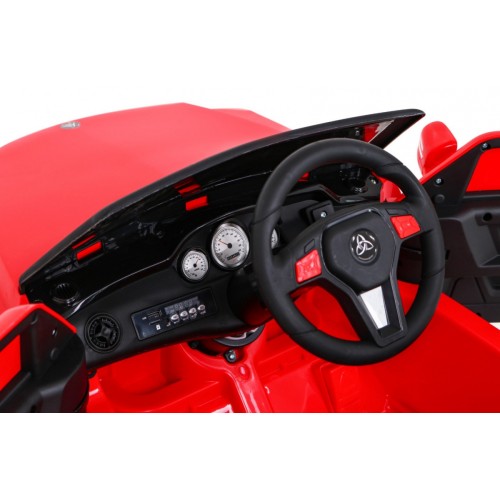 Autíčko City Rider pre deti Červené + Ovládač + Nastaviteľný volant + Pomalý štart + MP3 USB + LED