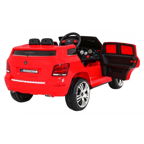 Autíčko City Rider pre deti Červené + Ovládač + Nastaviteľný volant + Pomalý štart + MP3 USB + LED