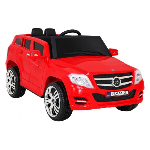 Autíčko City Rider pre deti Červené + Ovládač + Nastaviteľný volant + Pomalý štart + MP3 USB + LED