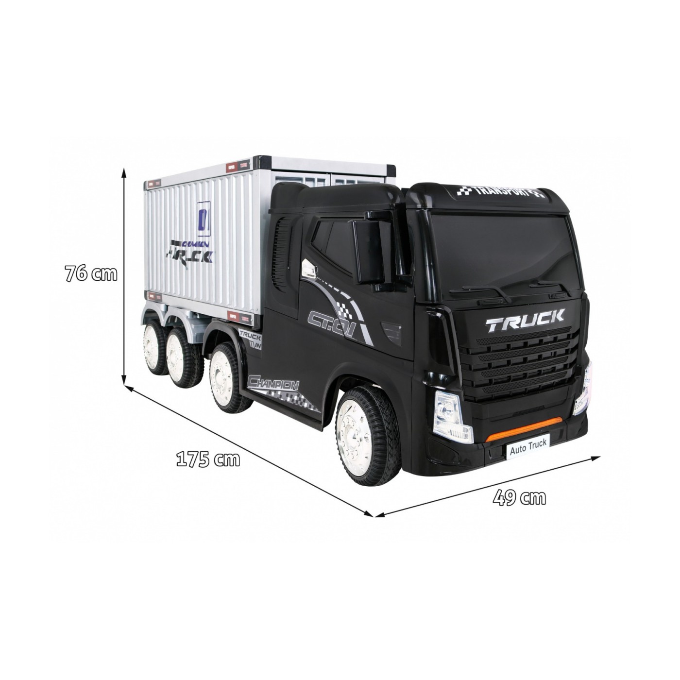 Vozidlo Container Truck Čierne + Príves