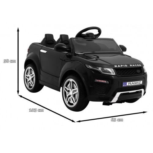 Autíčko Rapid Racer elektrické pre deti Čierne + Ovládač + Pomalý štart + EVA + MP3 LED