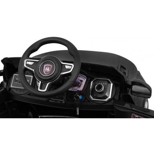 Autíčko Rapid Racer elektrické pre deti Čierne + Ovládač + Pomalý štart + EVA + MP3 LED