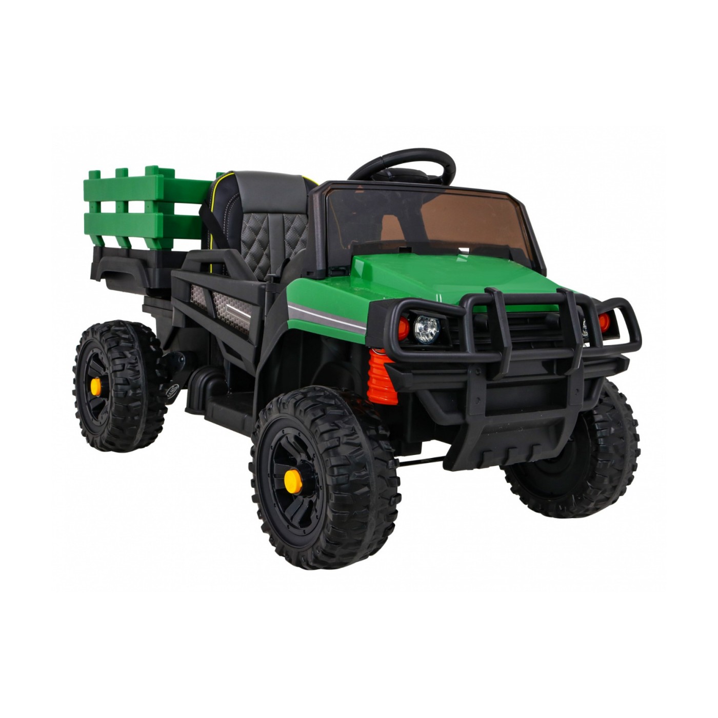 Autíčko Farmer Pick-up pre deti Zelený + Ovládač + Kufor + Lopata + EVA + MP3 LED