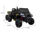 Autíčko Farmer Truck pre 2 deti Čierny + Pohon 4x4 + Ovládač + Kiper + Audio LED