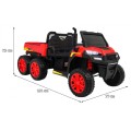Autíčko Farmer Truck pre 2 deti Červený + Pohon 4x4 + Ovládač + Kiper + Audio LED