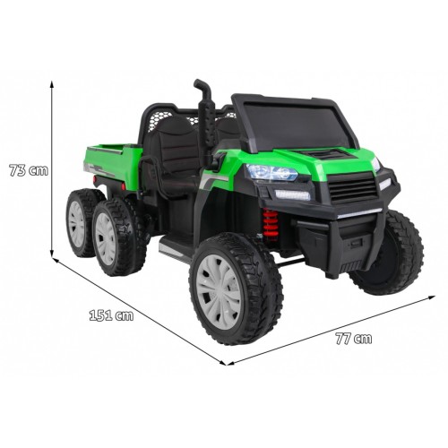 Autíčko Farmer Truck pre 2 deti Zelený + Pohon 4x4 + Ovládač + Kiper + Audio LED