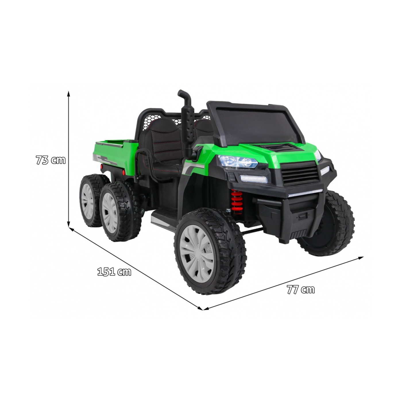 Autíčko Farmer Truck pre 2 deti Zelený + Pohon 4x4 + Ovládač + Kiper + Audio LED