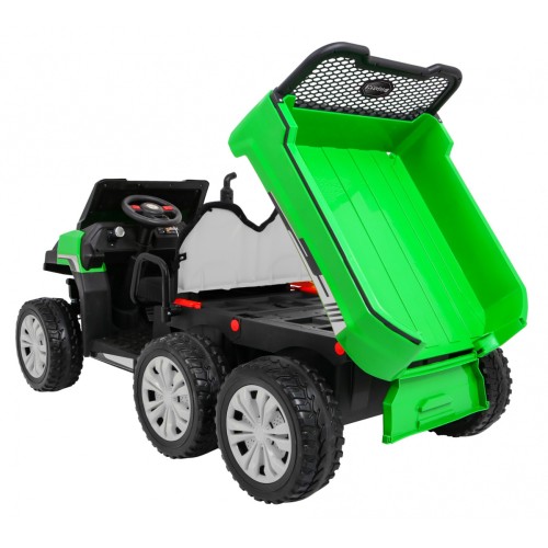 Autíčko Farmer Truck pre 2 deti Zelený + Pohon 4x4 + Ovládač + Kiper + Audio LED