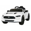 Autíčko Ford Mustang GT na batériu pre deti Biely + Nastaviteľné sedadlo + Audio LED + EVA + Pomalý štart