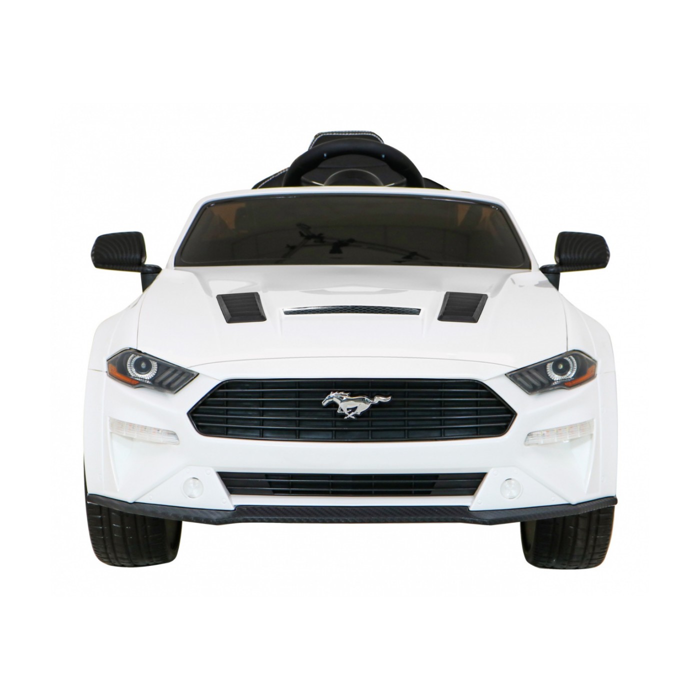 Autíčko Ford Mustang GT na batériu pre deti Biely + Nastaviteľné sedadlo + Audio LED + EVA + Pomalý štart