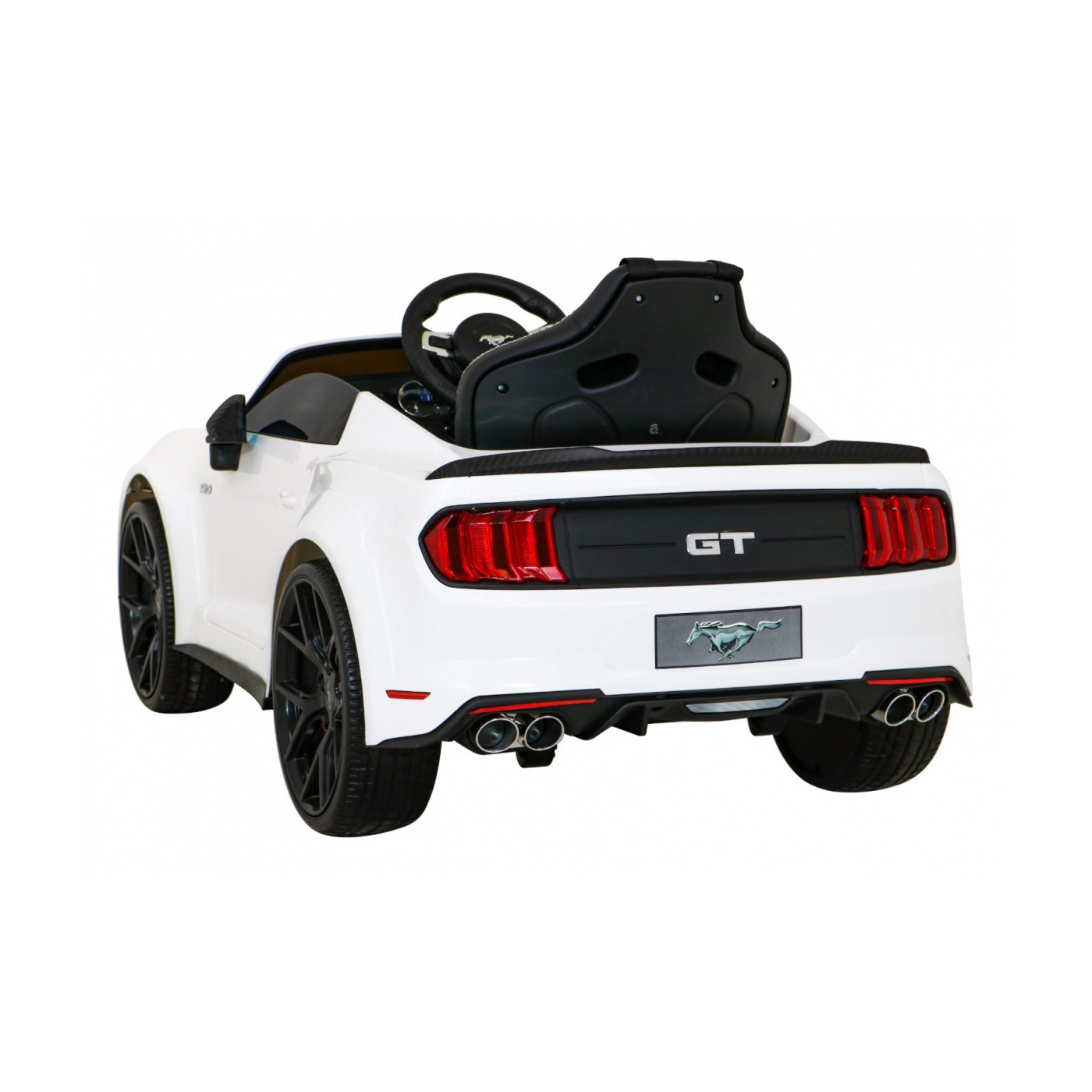 Autíčko Ford Mustang GT na batériu pre deti Biely + Nastaviteľné sedadlo + Audio LED + EVA + Pomalý štart