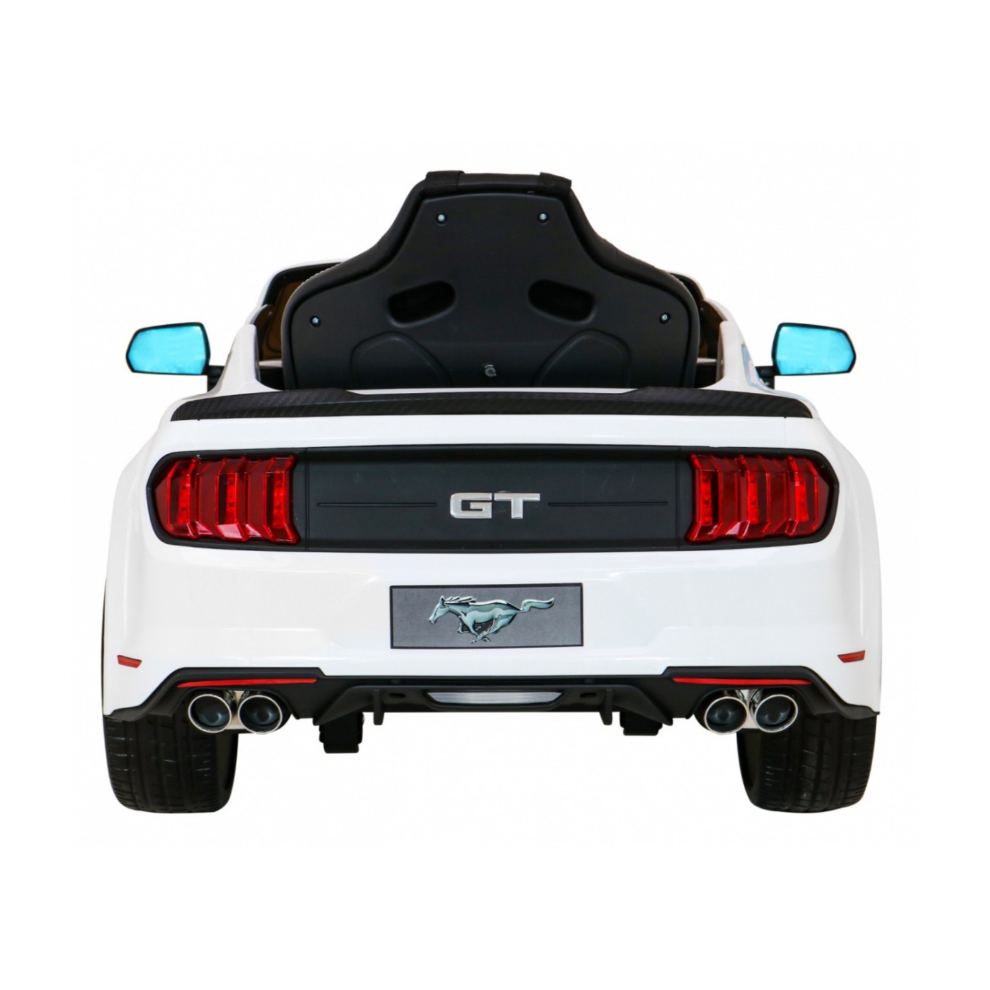 Autíčko Ford Mustang GT na batériu pre deti Biely + Nastaviteľné sedadlo + Audio LED + EVA + Pomalý štart