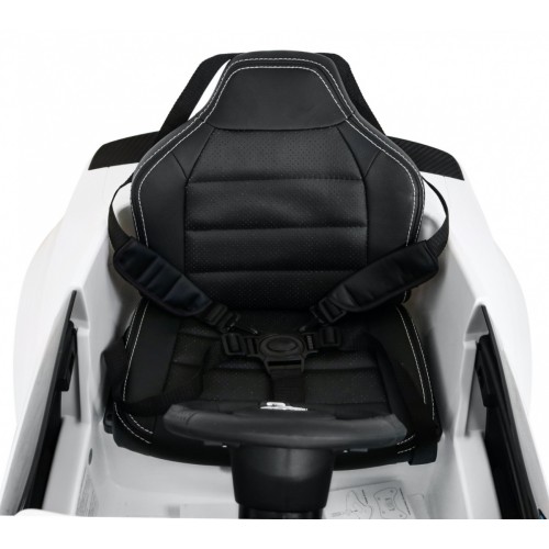 Autíčko Ford Mustang GT na batériu pre deti Biely + Nastaviteľné sedadlo + Audio LED + EVA + Pomalý štart