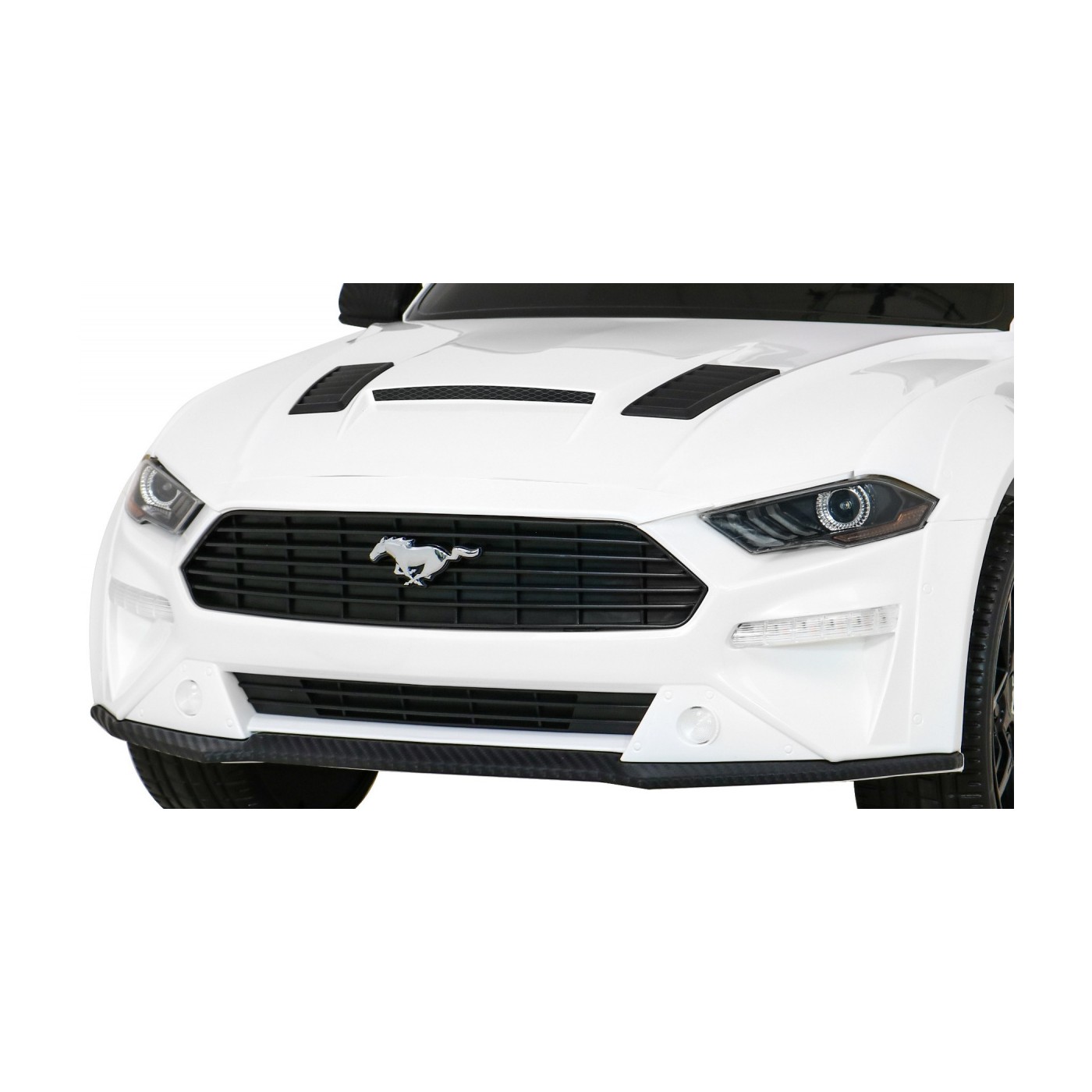 Autíčko Ford Mustang GT na batériu pre deti Biely + Nastaviteľné sedadlo + Audio LED + EVA + Pomalý štart