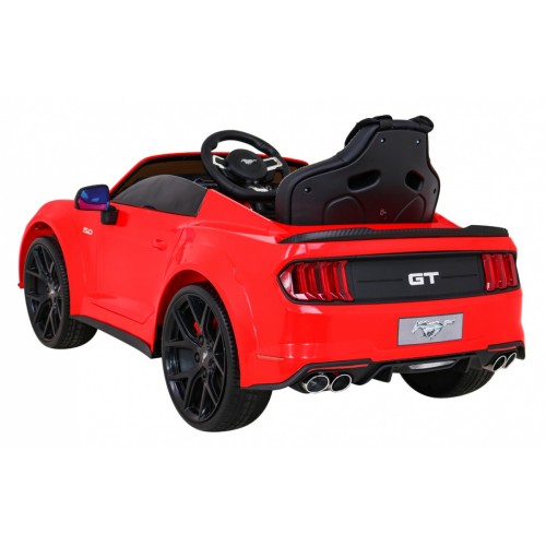 Autíčko Ford Mustang GT na batériu pre deti Červený + Nastaviteľné sedadlo + Audio LED + EVA + Pomalý štart