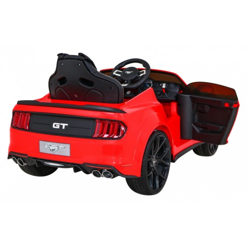Autíčko Ford Mustang GT na batériu pre deti Červený + Nastaviteľné sedadlo + Audio LED + EVA + Pomalý štart