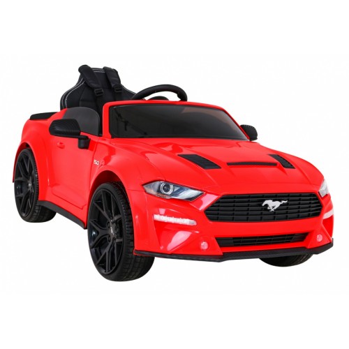 Autíčko Ford Mustang GT na batériu pre deti Červený + Nastaviteľné sedadlo + Audio LED + EVA + Pomalý štart