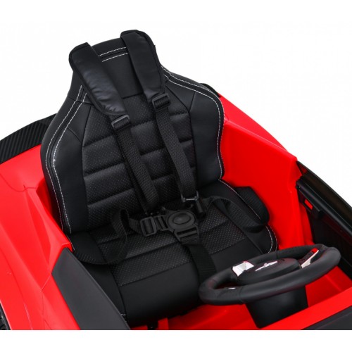 Autíčko Ford Mustang GT na batériu pre deti Červený + Nastaviteľné sedadlo + Audio LED + EVA + Pomalý štart