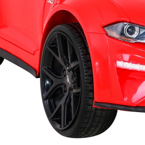 Autíčko Ford Mustang GT na batériu pre deti Červený + Nastaviteľné sedadlo + Audio LED + EVA + Pomalý štart