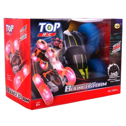 Auto R C 2 4G Nafukovacie Kolesá Svetlá BounceStorm Sivé