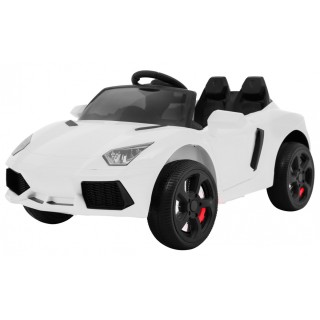 Autíčko Future na batériu pre deti Biele + Ovládač + Pomalý štart + EVA + MP3 USB + LED