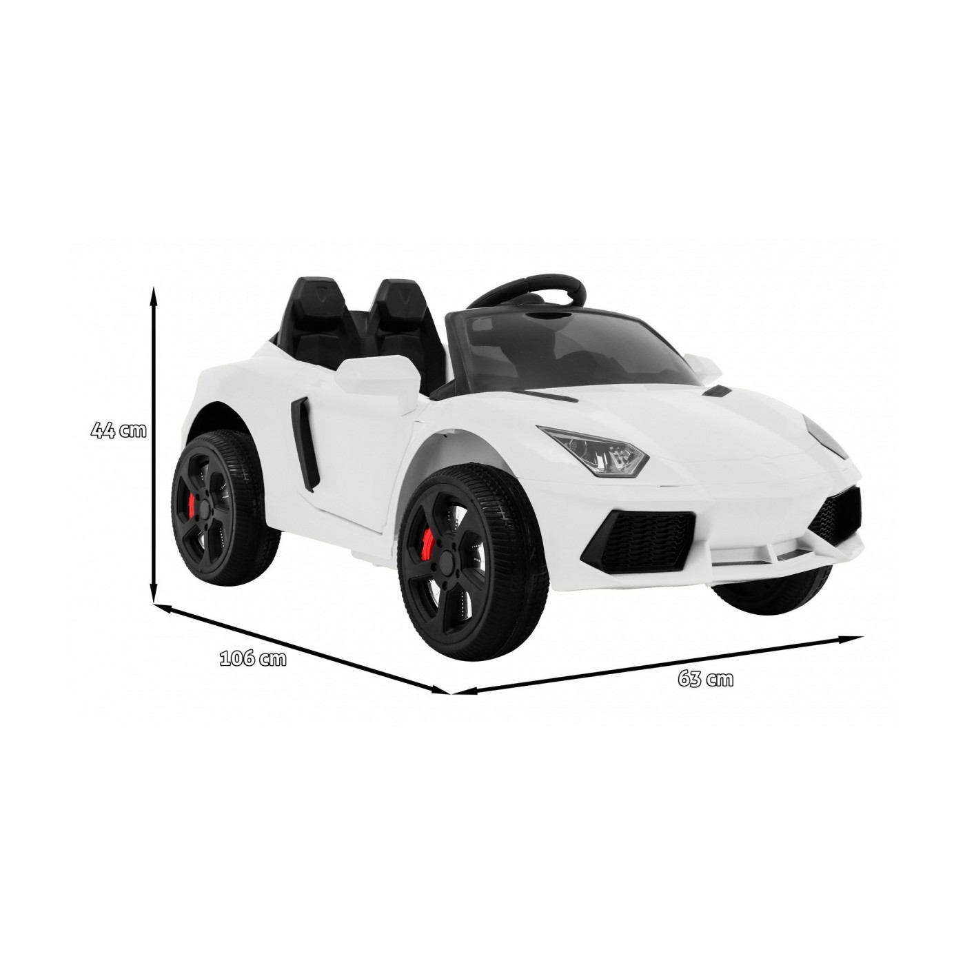 Autíčko Future na batériu pre deti Biele + Ovládač + Pomalý štart + EVA + MP3 USB + LED