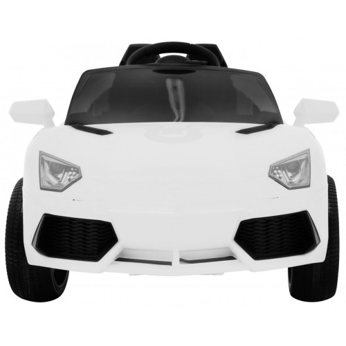 Autíčko Future na batériu pre deti Biele + Ovládač + Pomalý štart + EVA + MP3 USB + LED