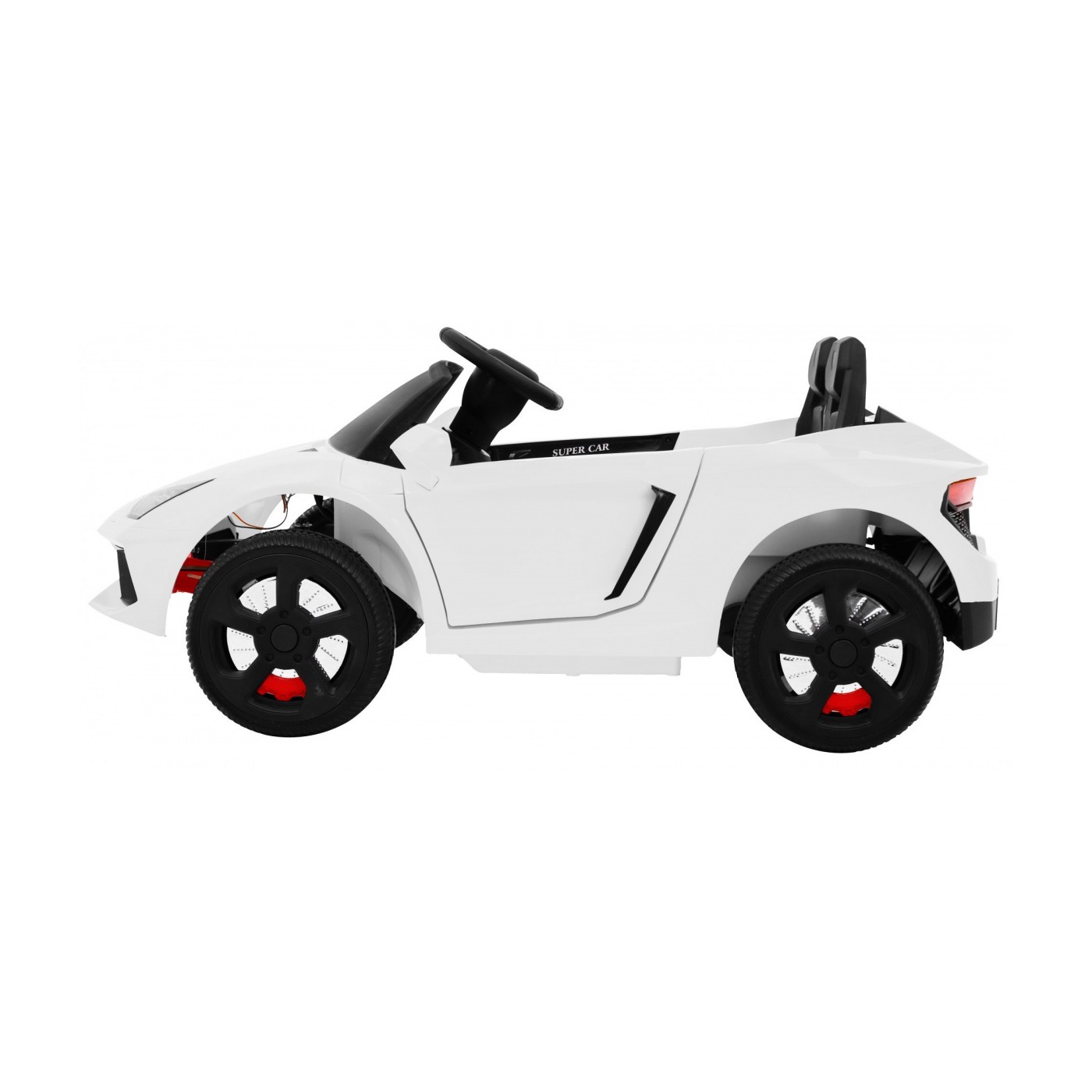 Autíčko Future na batériu pre deti Biele + Ovládač + Pomalý štart + EVA + MP3 USB + LED