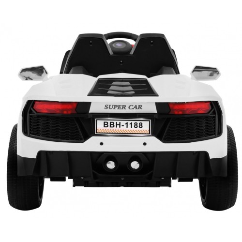 Autíčko Future na batériu pre deti Biele + Ovládač + Pomalý štart + EVA + MP3 USB + LED