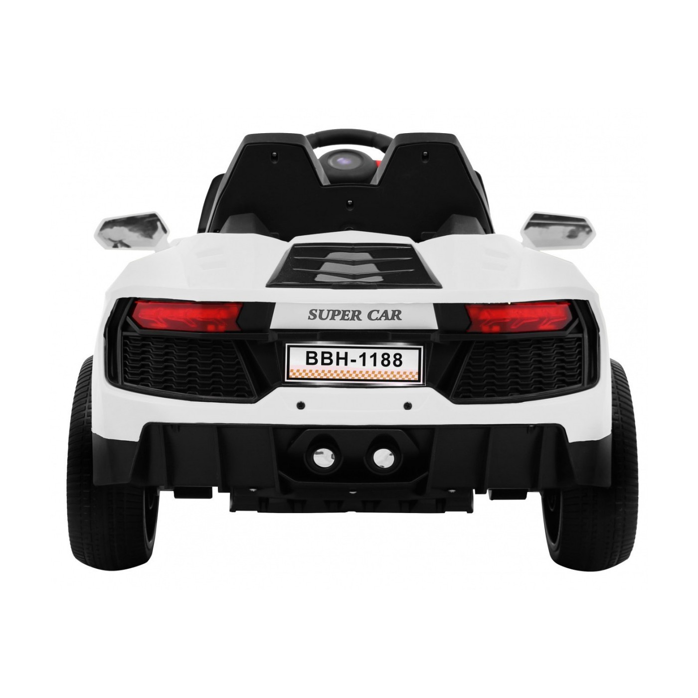 Autíčko Future na batériu pre deti Biele + Ovládač + Pomalý štart + EVA + MP3 USB + LED