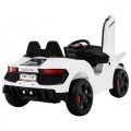 Autíčko Future na batériu pre deti Biele + Ovládač + Pomalý štart + EVA + MP3 USB + LED