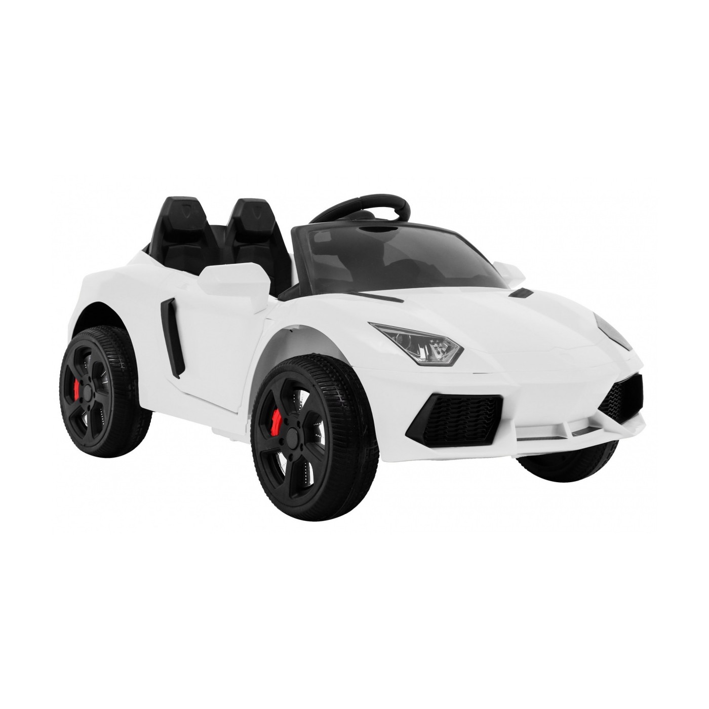 Autíčko Future na batériu pre deti Biele + Ovládač + Pomalý štart + EVA + MP3 USB + LED