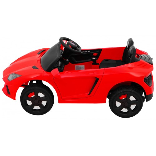 Autíčko Future na batériu pre deti Červené + Ovládač + Pomalý štart + EVA + MP3 USB + LED