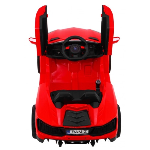 Autíčko Future na batériu pre deti Červené + Ovládač + Pomalý štart + EVA + MP3 USB + LED