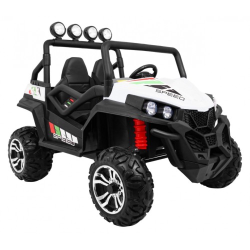 Terénne Grand Buggy Lift pre deti Biele + Pohon 4x4 + Ovládač + Batožinový priestor + Rádio MP3 + LED