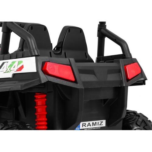Terénne Grand Buggy Lift pre deti Biele + Pohon 4x4 + Ovládač + Batožinový priestor + Rádio MP3 + LED