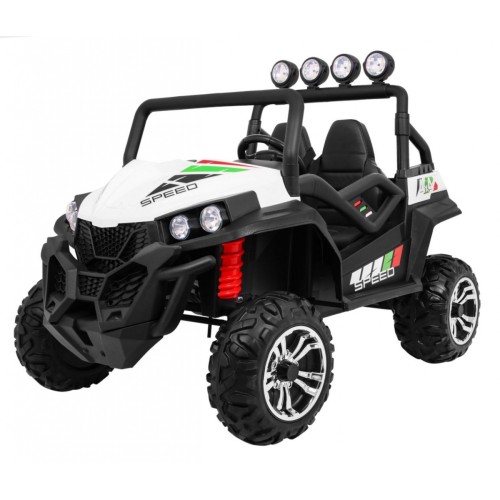 Grand Buggy Strong Lift pre deti Biely + Pohon 4x4 + Ovládač + Batožinový priestor + Rádio MP3 + LED
