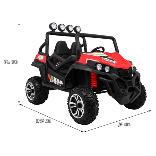 Grand Buggy Strong Lift pre deti Červený + Pohon 4x4 + Ovládač + Batožinový priestor + Rádio MP3 + LED