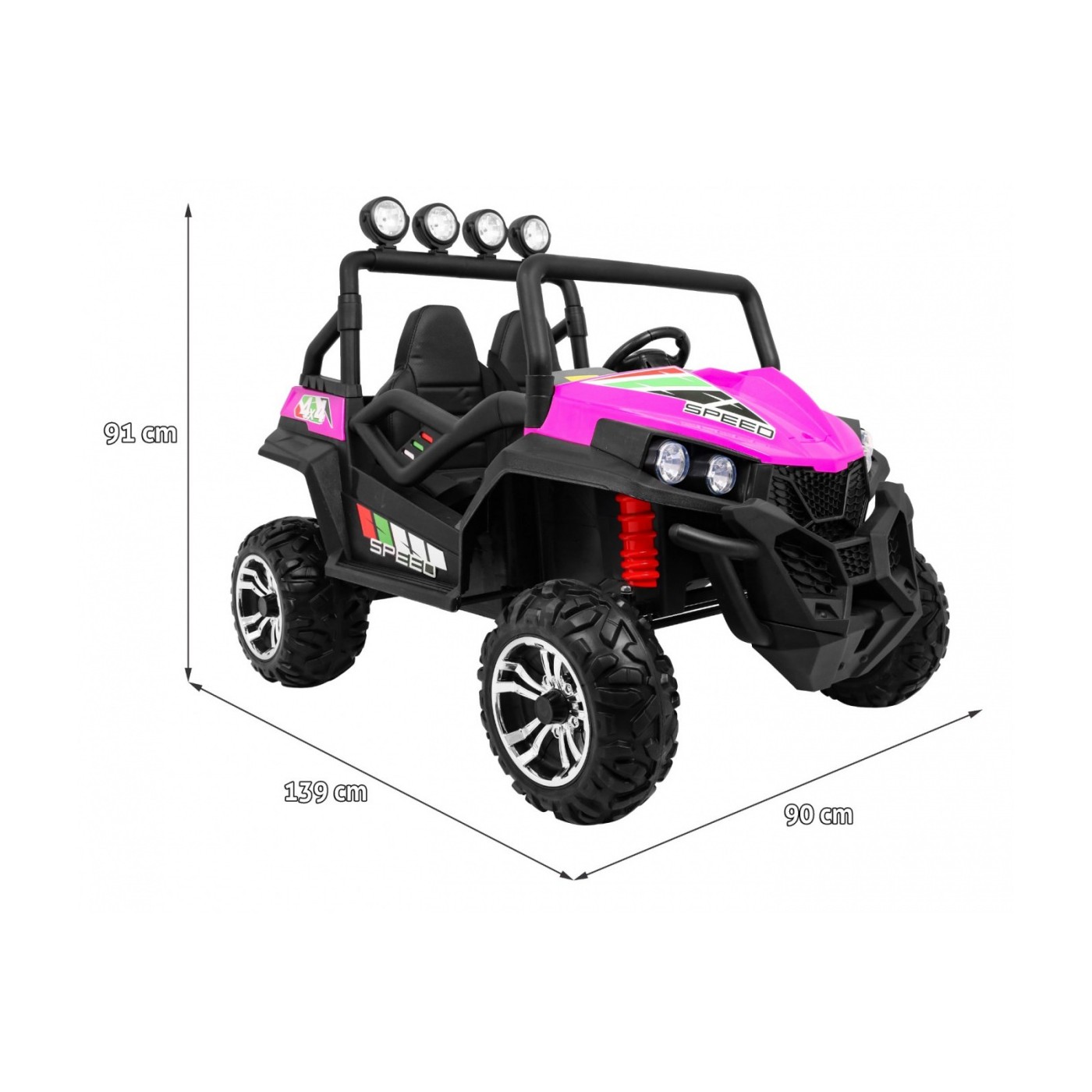 Grand Buggy Strong Lift pre deti Ružový + Pohon 4x4 + Ovládač + Batožinový priestor + Rádio MP3 + LED
