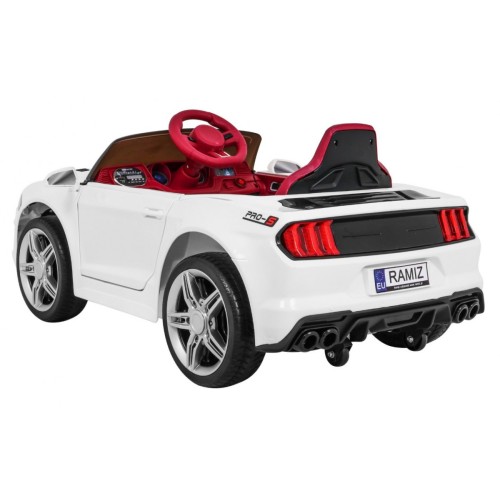 Autíčko GT šport na batériu pre deti Biele + Ovládač + Pomalý štart + Batožinový priestor + MP3 LED