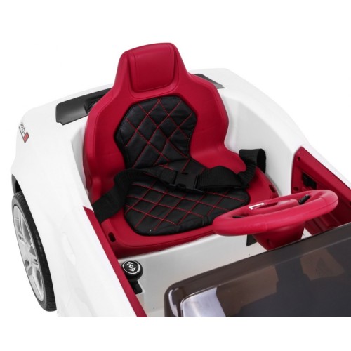 Autíčko GT šport na batériu pre deti Biele + Ovládač + Pomalý štart + Batožinový priestor + MP3 LED