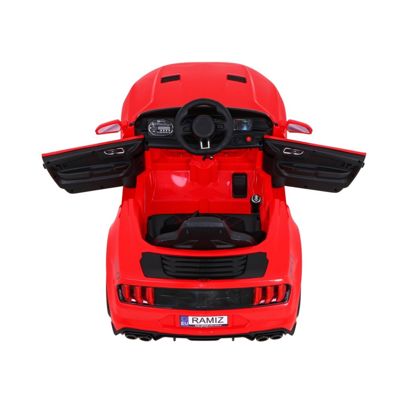 Autíčko GT šport na batériu pre deti Červené + Ovládač + Pomalý štart + Batožinový priestor + MP3 LED